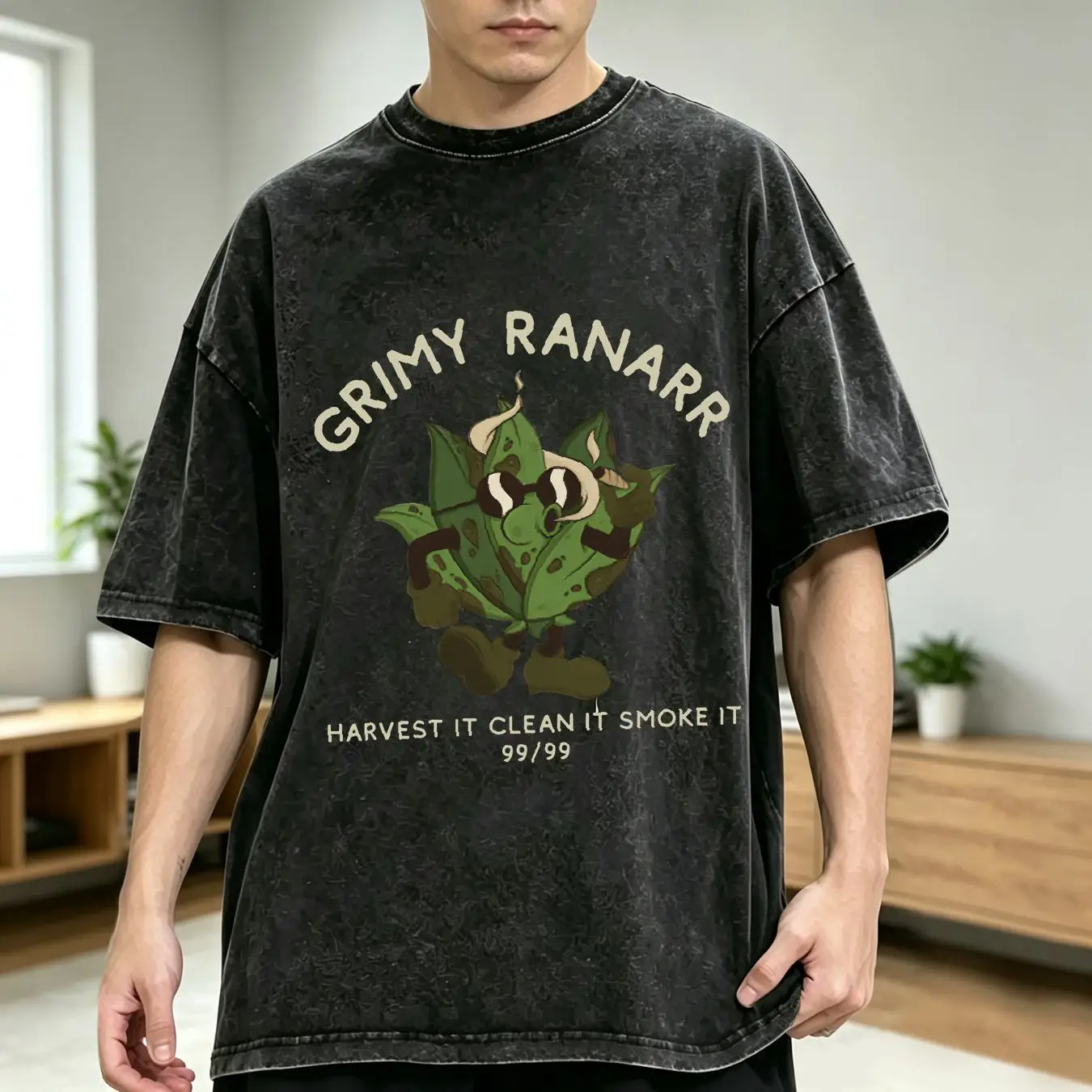 Retro Gaming T Shirt - Yıkanmış T Shirt Grimy Ranarr Klasik