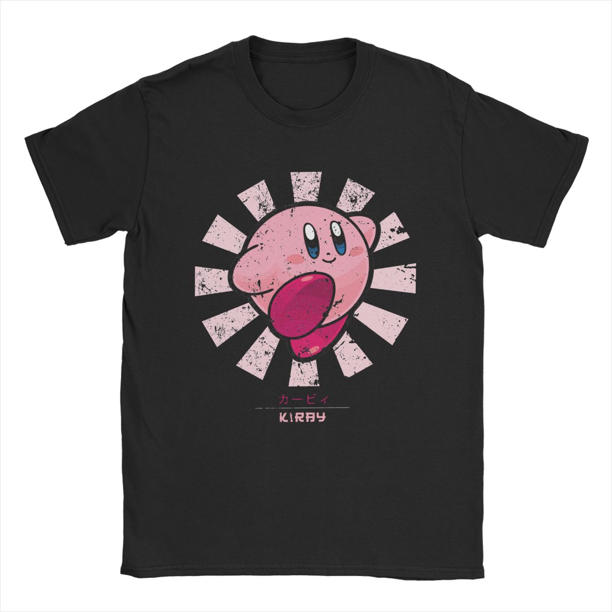 Retro Gaming T Shirt - Kirbys Retro Japon T-Shirt Erkek Kadın
