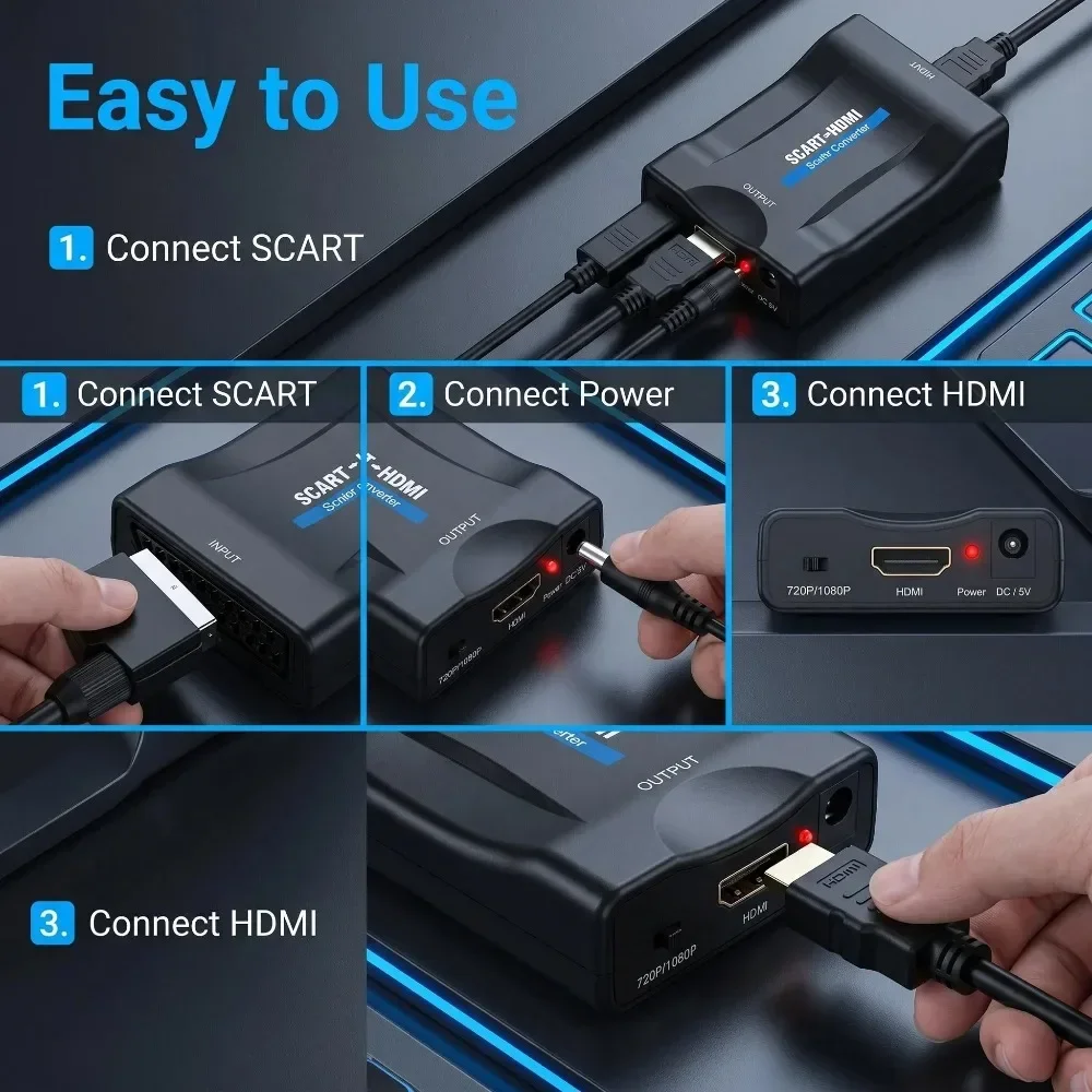 SCART - HDMI Uyumlu Dönüştürüc - Scart To Hdmi incelemesi ve fiyatı